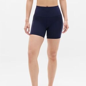 Athleta Navy Salutation Stash High Rise 5" Short